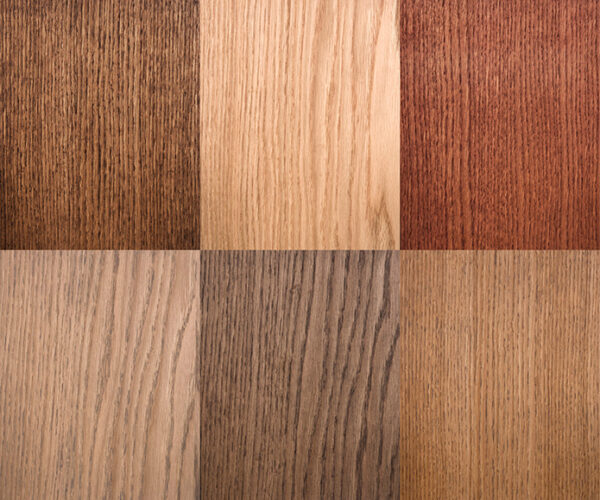 Collage of different wooden textures showcasing various colors and grains.